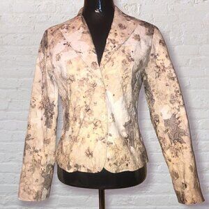 FDJ French Dressing Blazer Size 4 Floral Print Lightweight Spring Corporate
